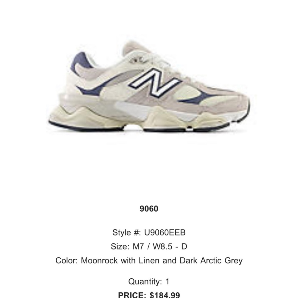 New Balance 9060 Moonrock Linen Women’s 8.5 - Picture 6 of 6